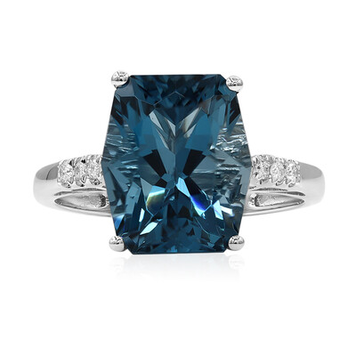 Londonblauer Topas-Goldring
