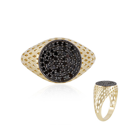 Schwarzer Diamant-Goldring (Ornaments by de Melo)