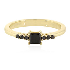 Schwarzer Diamant-Goldring