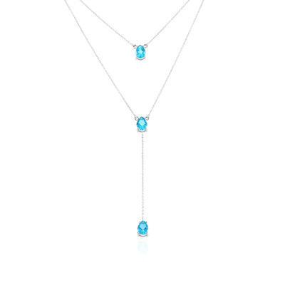 Paraibafarbener Topas-Silbercollier