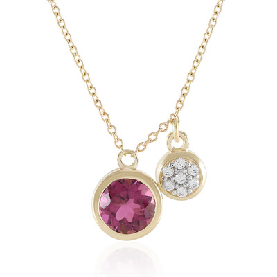 Pinkfarbener Turmalin-Goldcollier