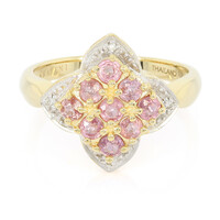 Nicht erhitzter Padparadscha-Saphir-Goldring (AMAYANI)
