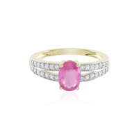 Pinkfarbener Madagaskar-Saphir-Goldring