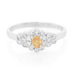 Oranger Saphir-Silberring