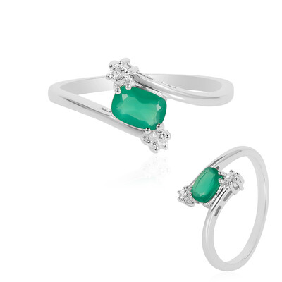 Grüner Onyx-Silberring