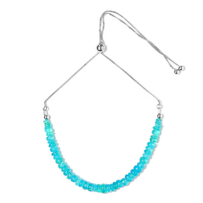 Neonblauer Opal-Silberarmband