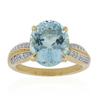 Nigerianischer Aquamarin-Goldring