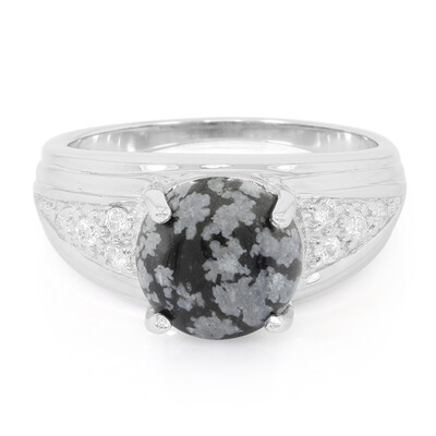 Schneeflocken-Obsidian-Silberring