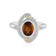 Madeira-Citrin-Silberring mit Gold (Granulieren)