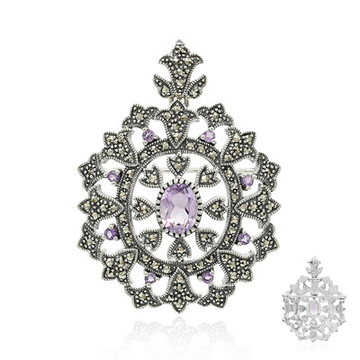 Amethyst-Silberanhänger/-brosche