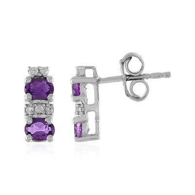 Sambia-Amethyst-Silberohrringe