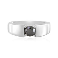 Schwarzer Brillant-Silberring