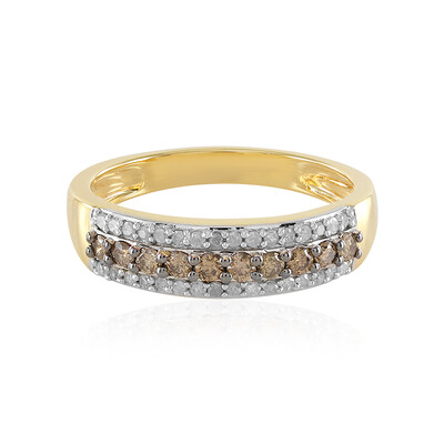 I3 Champagner-Brillant-Silberring