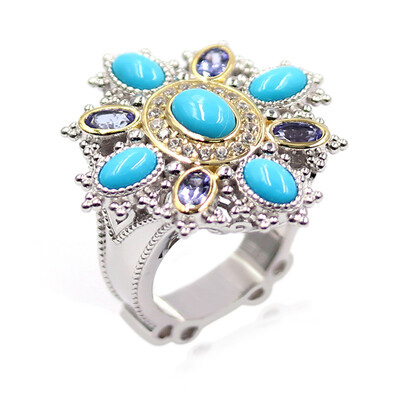 Sleeping Beauty-Türkis-Silberring (Dallas Prince Designs)