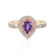 Purpurfarbener Ceylon-Saphir-Goldring (Adela Gold)