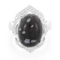 Schneeflocken-Obsidian-Silberring