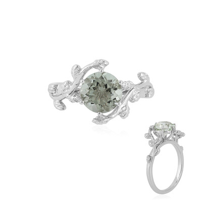 Grüner Amethyst-Silberring