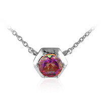Abendroter Mystik-Topas-Silbercollier
