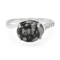 Schneeflocken-Obsidian-Silberring
