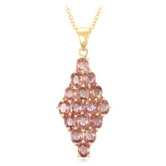Nicht erhitzter Padparadscha-Saphir-Goldhalskette (AMAYANI)