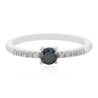 Blauer I Brillant-Silberring