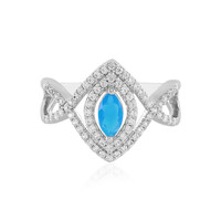 Äthiopischer Blauer Opal-Silberring