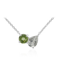 Grüner Amethyst-Silbercollier