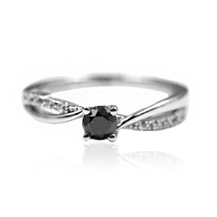 Schwarzer Diamant-Silberring