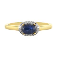 Blauer Stern-Saphir-Silberring