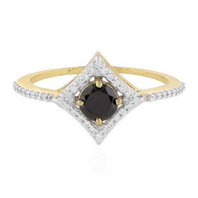 Schwarzer Diamant-Goldring