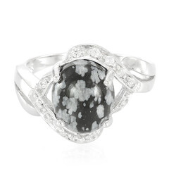 Schneeflocken-Obsidian-Silberring