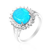 Karibikblauer Opal-Silberring