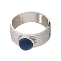 Blauer Opal-Silberring