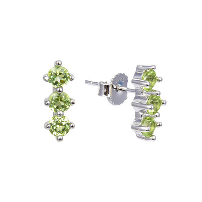 Kaschmir-Peridot-Silberohrringe