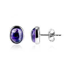 Chevron-Amethyst-Silberohrringe