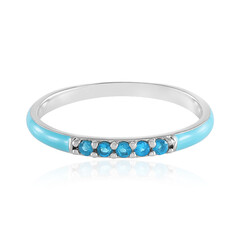 Neonblauer Apatit-Silberring