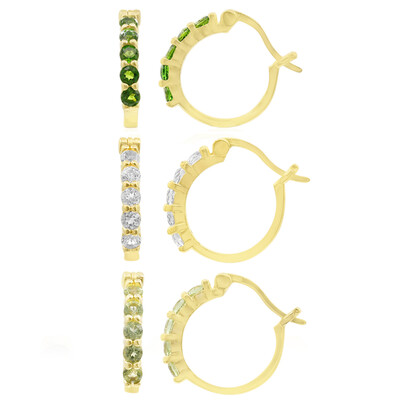 3er Set Edelstein-Silberohrringe