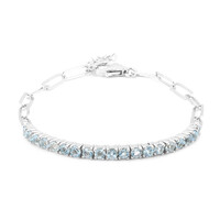 Himmelblauer Topas-Silberarmband