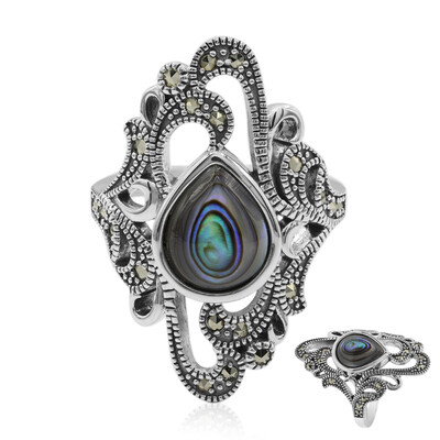 Abalone-Muschel-Silberring