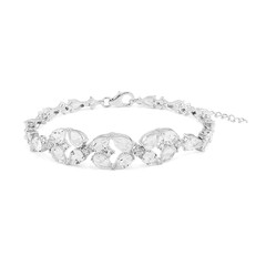 Weißer Topas-Silberarmband