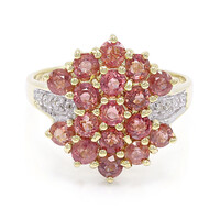 Nicht erhitzter Padparadscha-Saphir-Goldring (AMAYANI)
