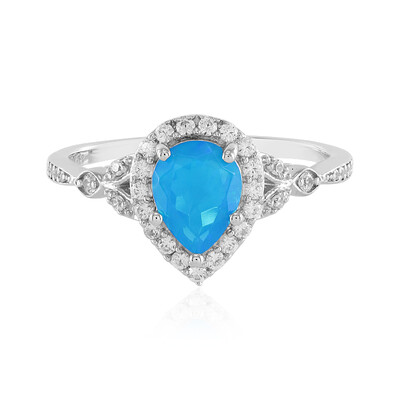 Äthiopischer Blauer Opal-Silberring