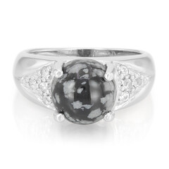 Schneeflocken-Obsidian-Silberring