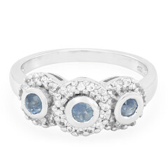 Blauer Saphir-Silberring