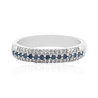 Blauer I3 Diamant-Silberring