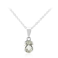 Grüner Amethyst-Silberhalskette