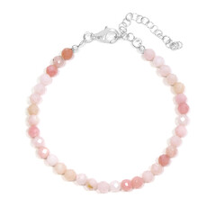 Pinkfarbener Opal-Silberarmband