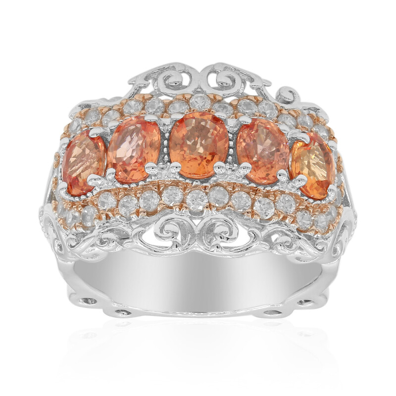 Collier En Argent Sterling Avec Perles Lisses De Saphir Padparadscha - 16 Pouces, Perles De 7-13mm, Provenance Inde