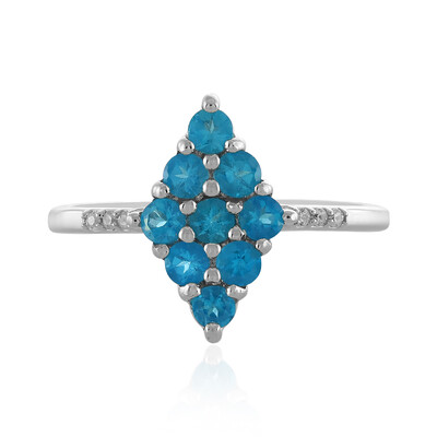Neonblauer Apatit-Silberring
