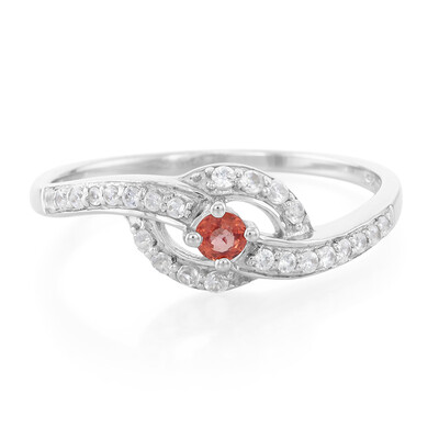 Padparadscha-Saphir-Silberring